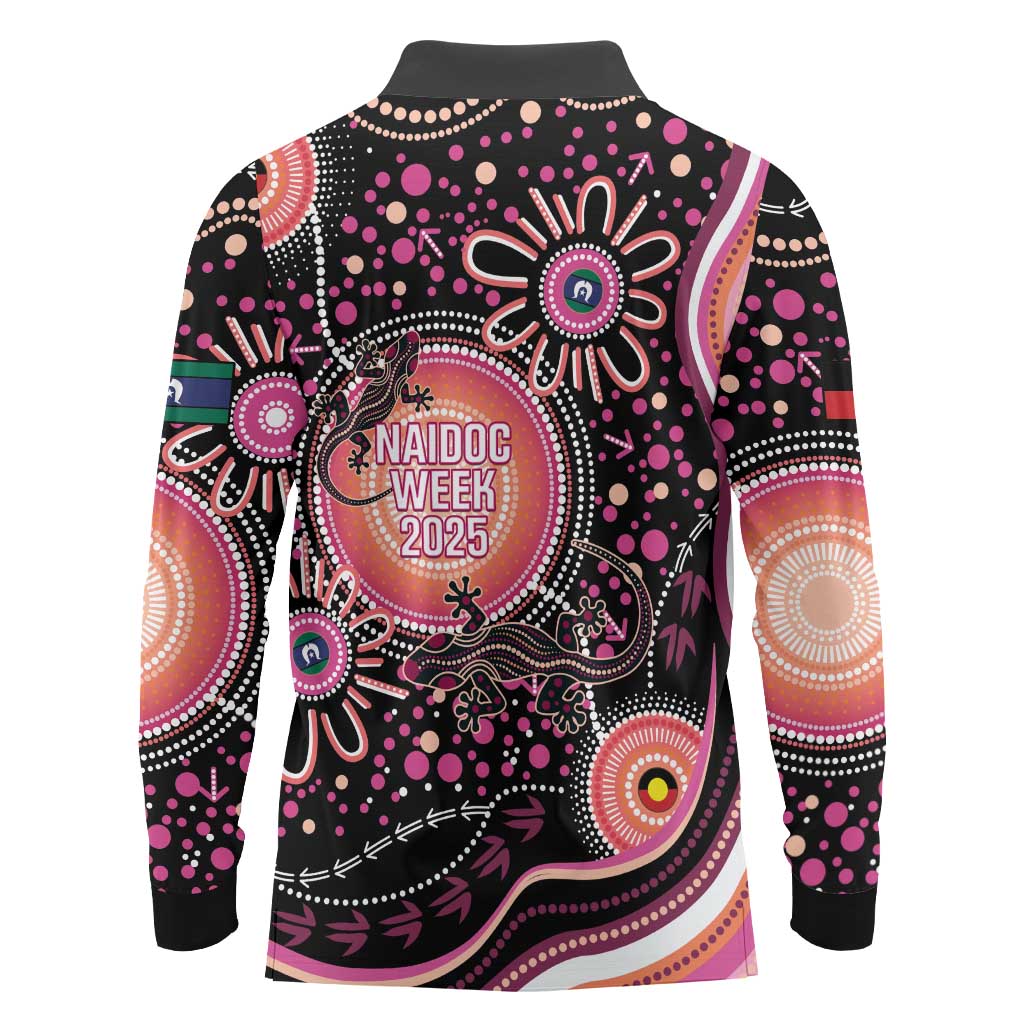 Australia NAIDOC Week Long Sleeve Polo Shirt Happy 50th Anniversary Pink Version