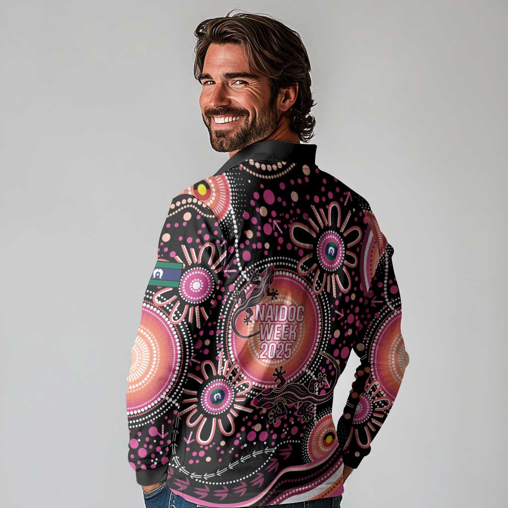 Australia NAIDOC Week Long Sleeve Polo Shirt Happy 50th Anniversary Pink Version