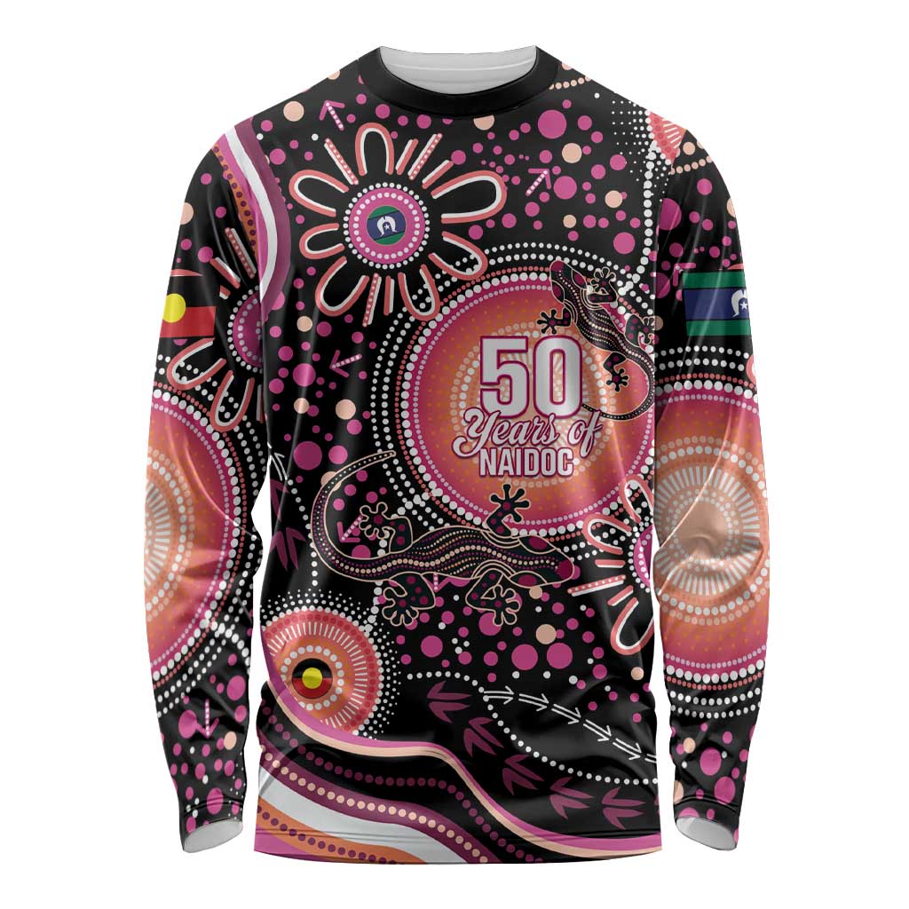 Australia NAIDOC Week Long Sleeve Shirt Happy 50th Anniversary Pink Version