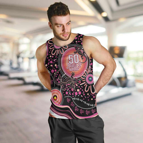 Australia NAIDOC Week Men Tank Top Happy 50th Anniversary Pink Version