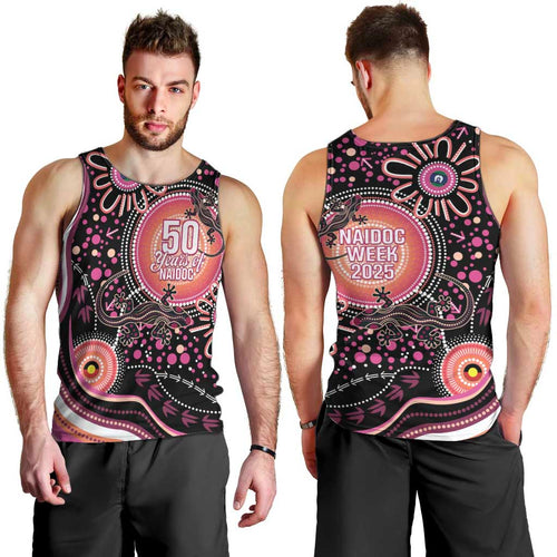 Australia NAIDOC Week Men Tank Top Happy 50th Anniversary Pink Version