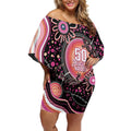 Australia NAIDOC Week Off Shoulder Short Dress Happy 50th Anniversary Pink Version