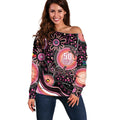 Australia NAIDOC Week Off Shoulder Sweater Happy 50th Anniversary Pink Version