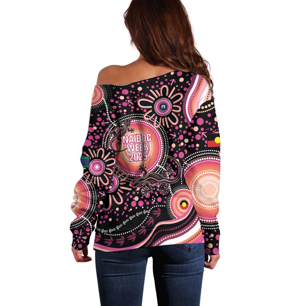 Australia NAIDOC Week Off Shoulder Sweater Happy 50th Anniversary Pink Version