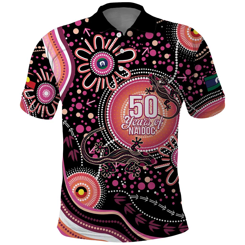 Australia NAIDOC Week Polo Shirt Happy 50th Anniversary Pink Version