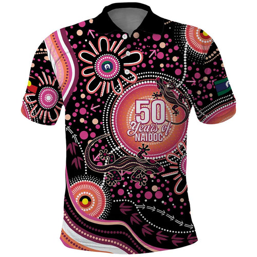 Australia NAIDOC Week Polo Shirt Happy 50th Anniversary Pink Version