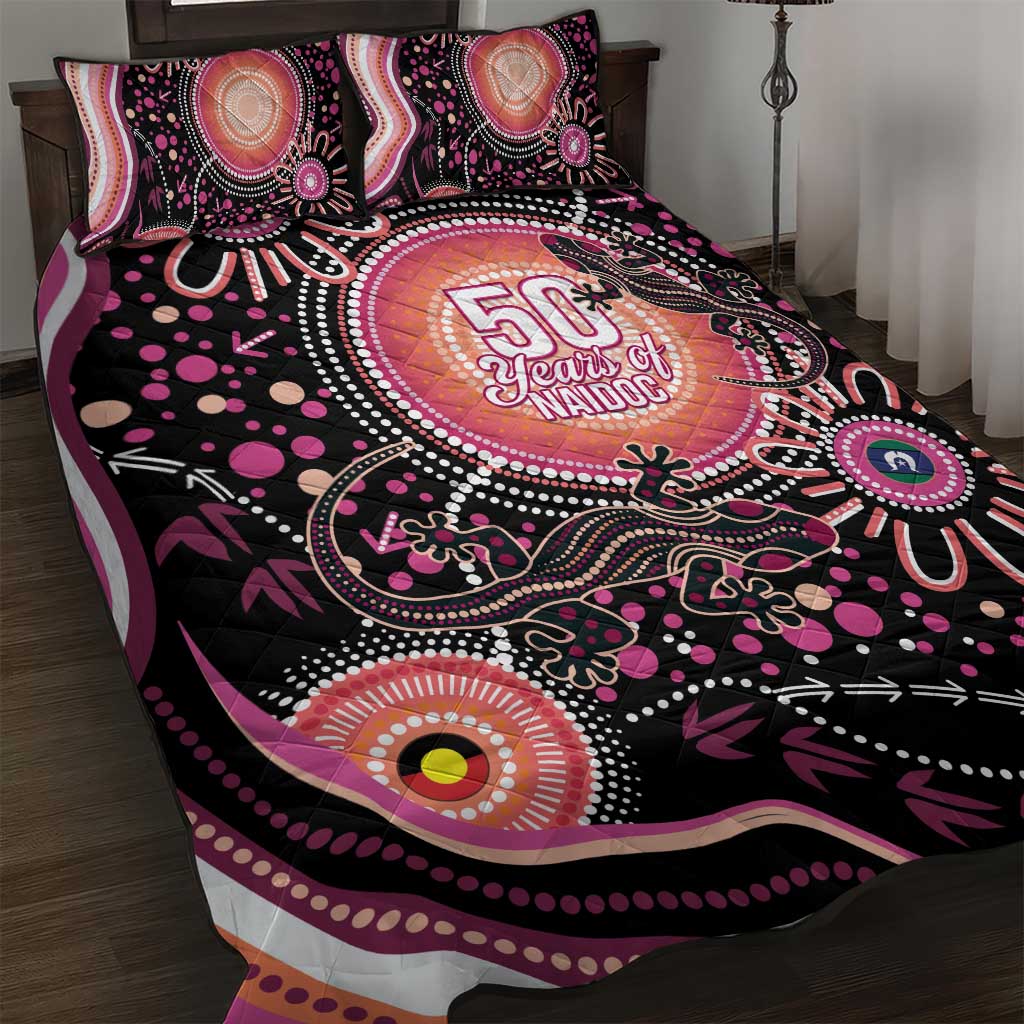 Australia NAIDOC Week Quilt Bed Set Happy 50th Anniversary Pink Version