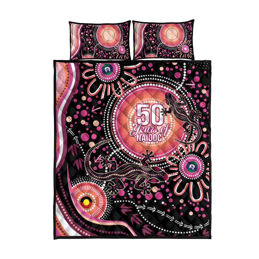 Australia NAIDOC Week Quilt Bed Set Happy 50th Anniversary Pink Version