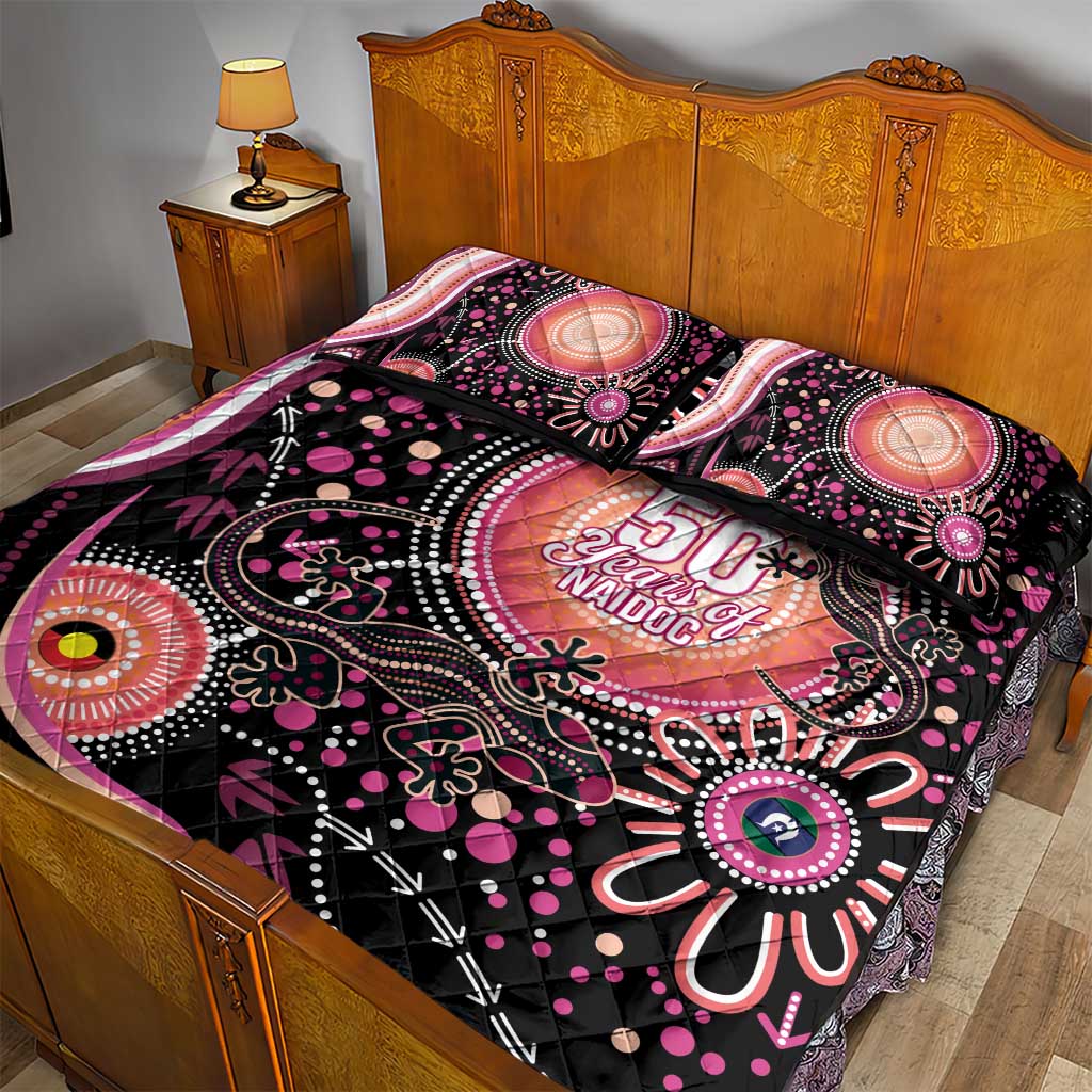 Australia NAIDOC Week Quilt Bed Set Happy 50th Anniversary Pink Version