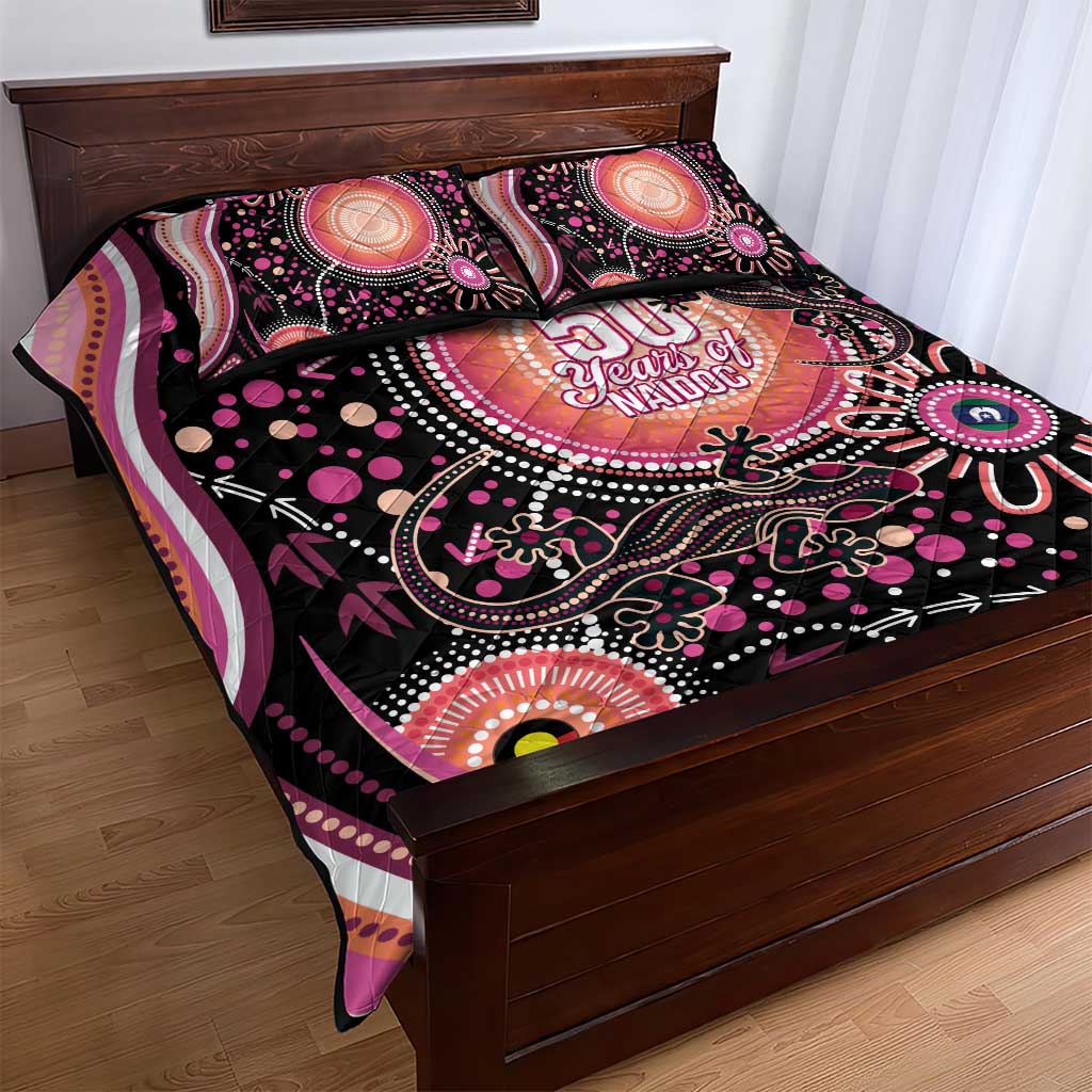 Australia NAIDOC Week Quilt Bed Set Happy 50th Anniversary Pink Version