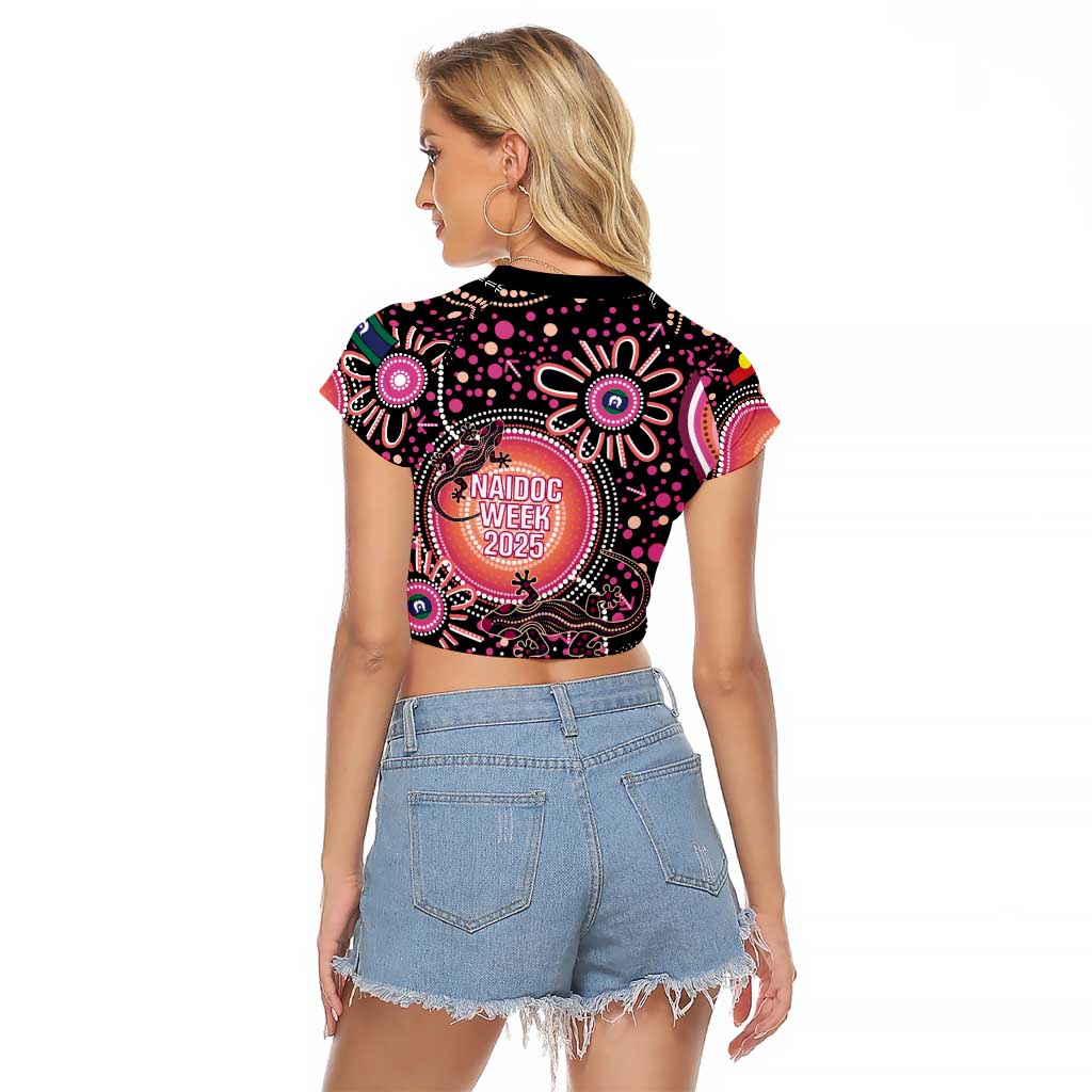 Australia NAIDOC Week Raglan Cropped T Shirt Happy 50th Anniversary Pink Version