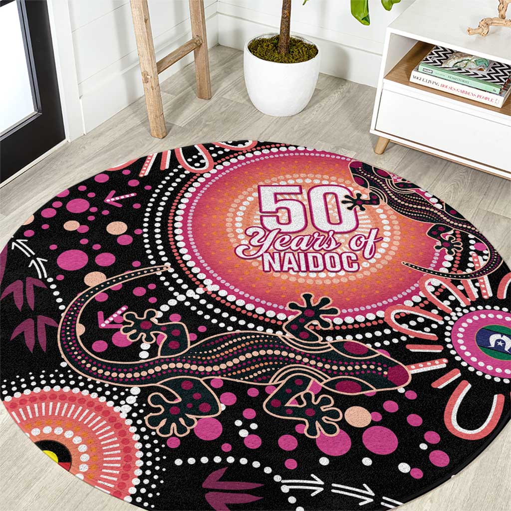 Australia NAIDOC Week Round Carpet Happy 50th Anniversary Pink Version