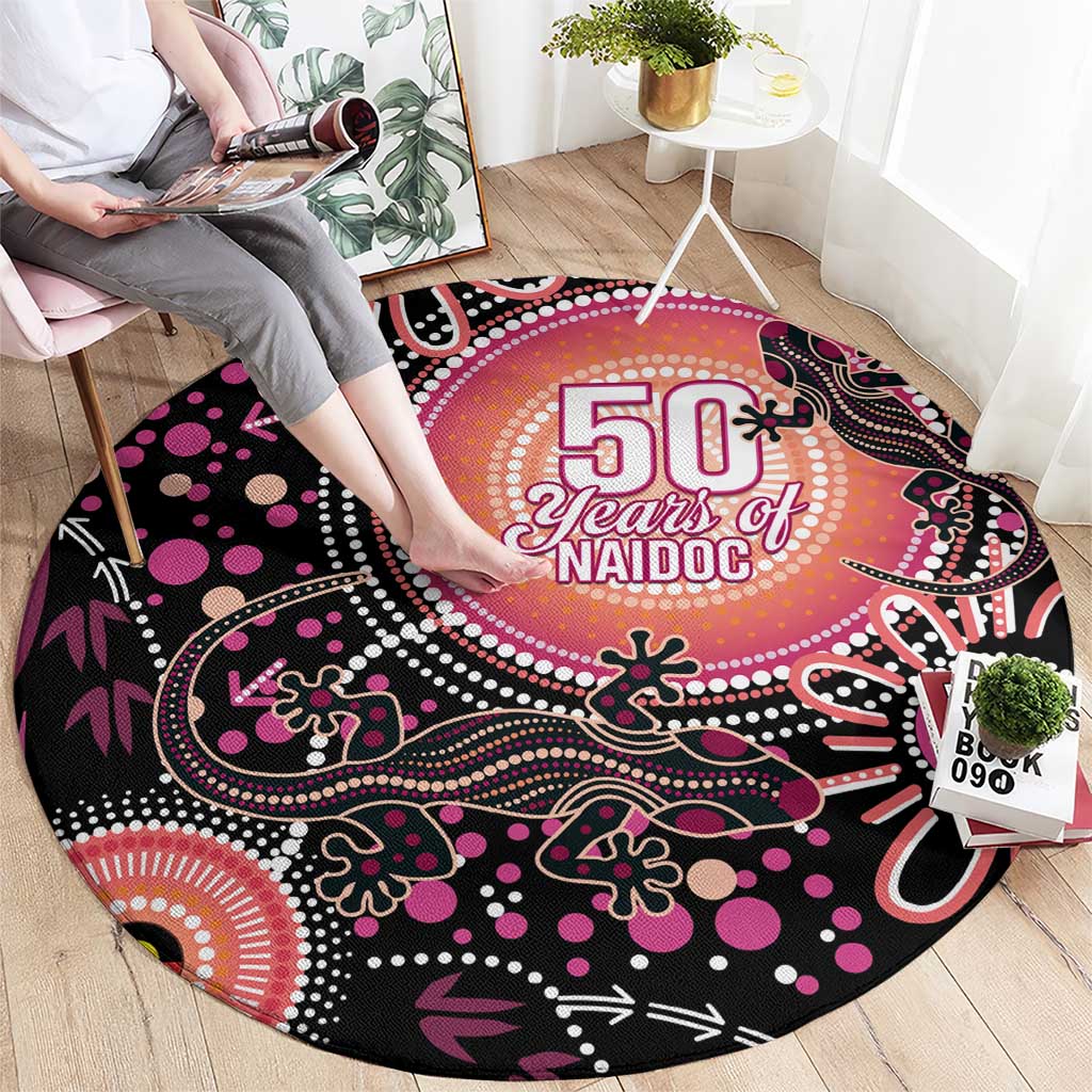 Australia NAIDOC Week Round Carpet Happy 50th Anniversary Pink Version