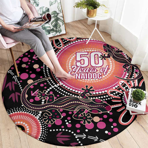 Australia NAIDOC Week Round Carpet Happy 50th Anniversary Pink Version