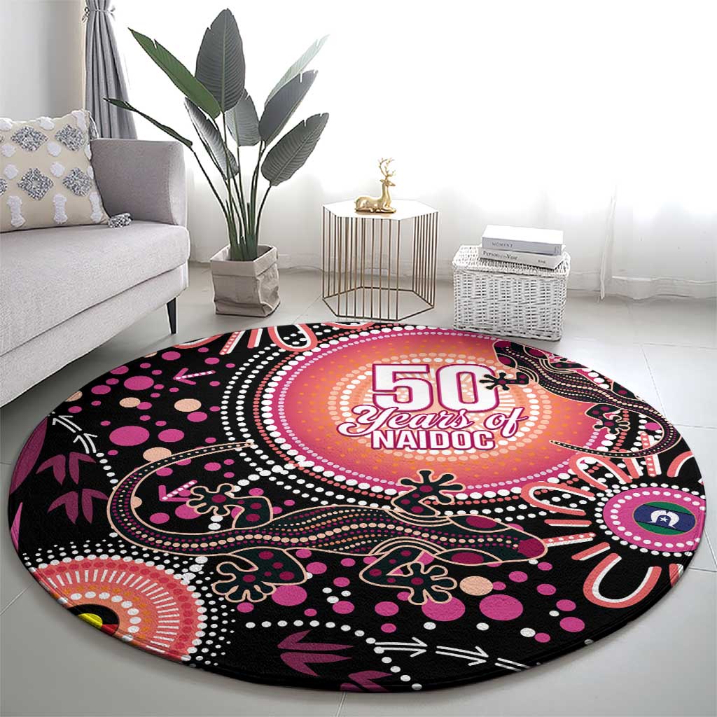 Australia NAIDOC Week Round Carpet Happy 50th Anniversary Pink Version