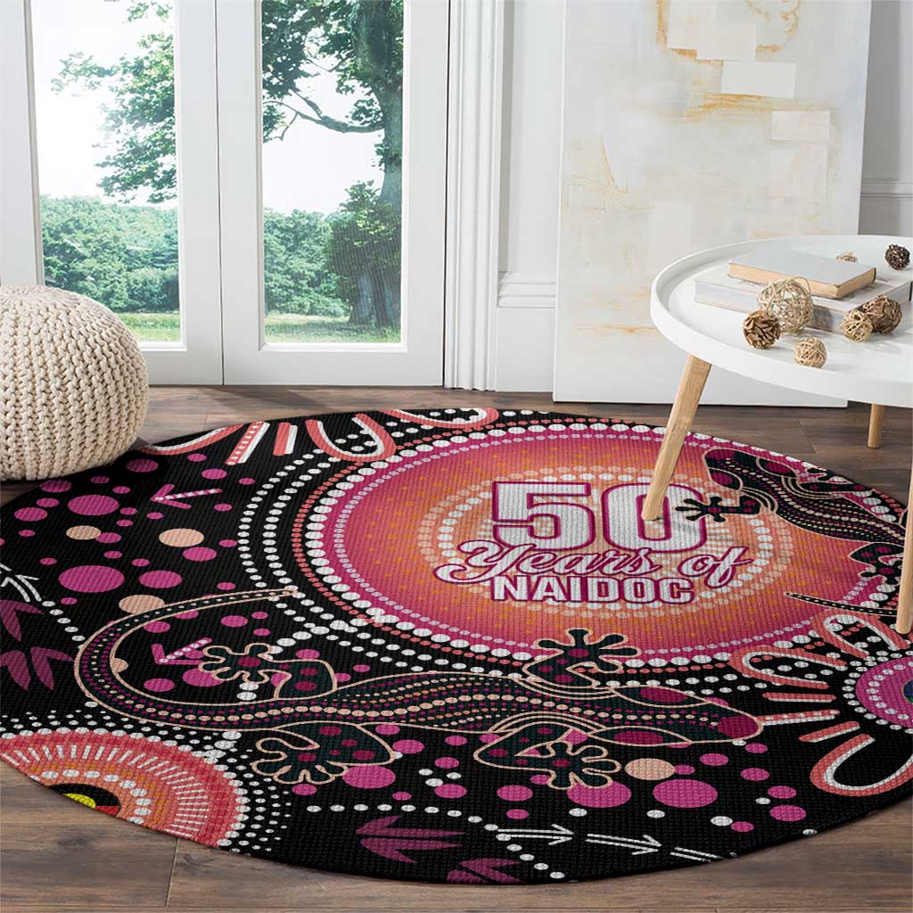 Australia NAIDOC Week Round Carpet Happy 50th Anniversary Pink Version