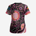 Australia NAIDOC Week Scrub Top Happy 50th Anniversary Pink Version - Aussie Hoodie