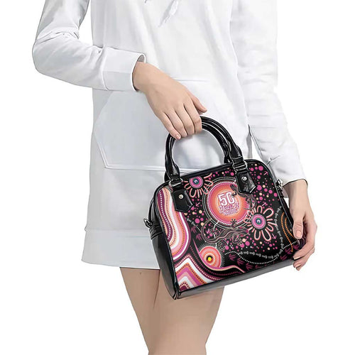 Australia NAIDOC Week Shoulder Handbag Happy 50th Anniversary Pink Version