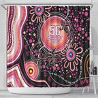 Australia NAIDOC Week Shower Curtain Happy 50th Anniversary Pink Version