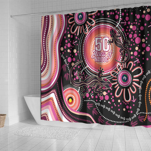 Australia NAIDOC Week Shower Curtain Happy 50th Anniversary Pink Version