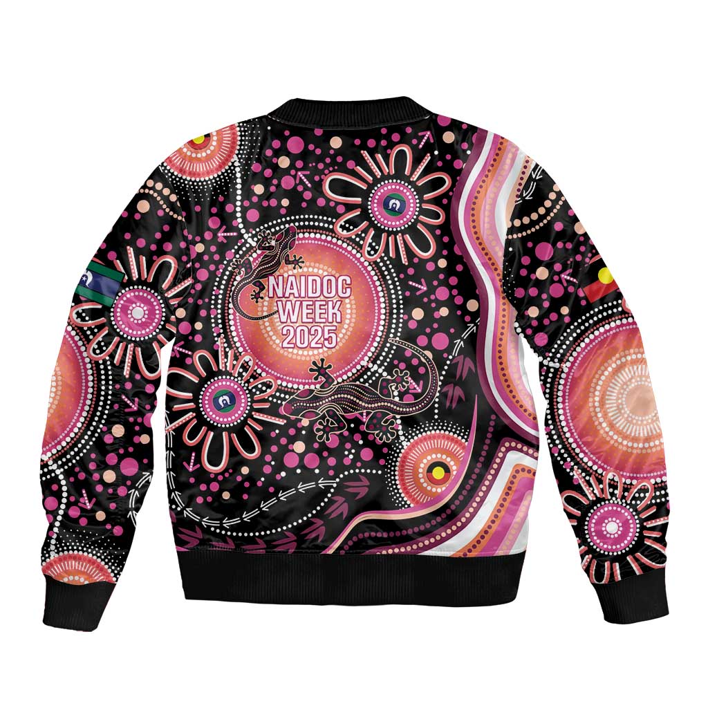 Australia NAIDOC Week Sleeve Zip Bomber Jacket Happy 50th Anniversary Pink Version