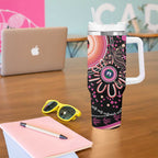 Australia NAIDOC Week Tumbler With Handle Happy 50th Anniversary Pink Version
