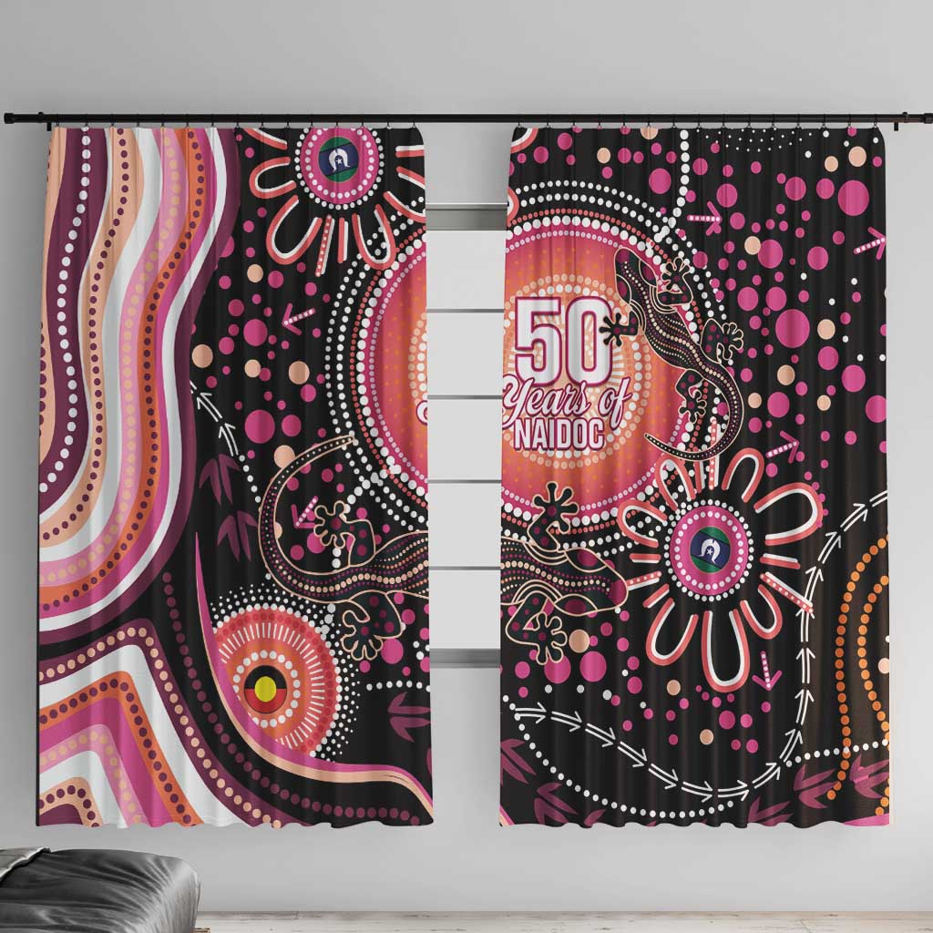 Australia NAIDOC Week Window Curtain Happy 50th Anniversary Pink Version
