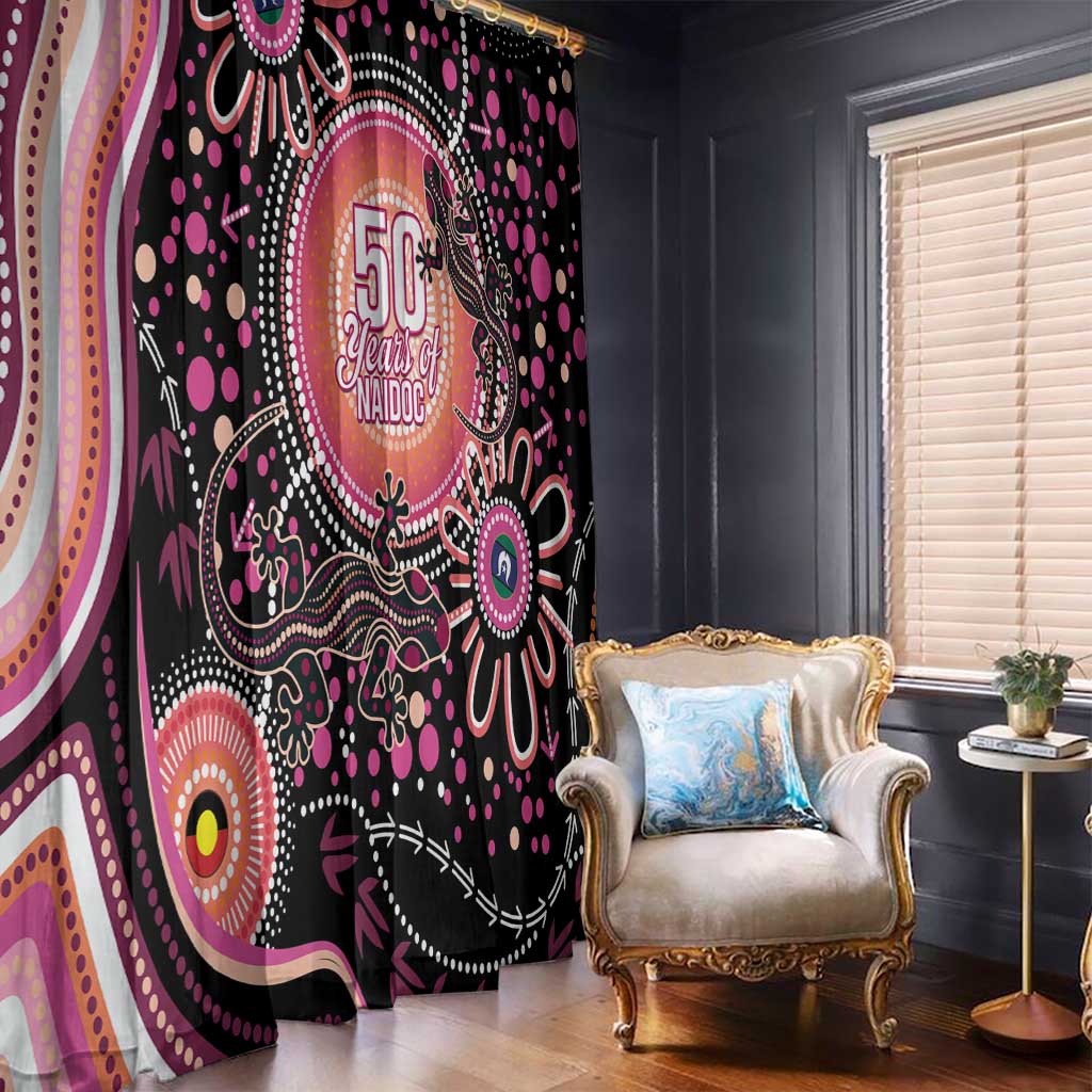 Australia NAIDOC Week Window Curtain Happy 50th Anniversary Pink Version