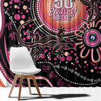 Australia NAIDOC Week Window Curtain Happy 50th Anniversary Pink Version