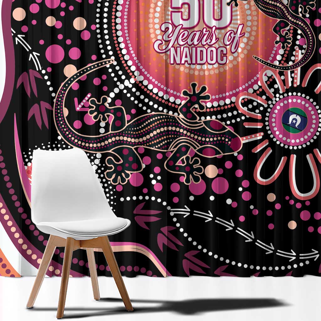 Australia NAIDOC Week Window Curtain Happy 50th Anniversary Pink Version