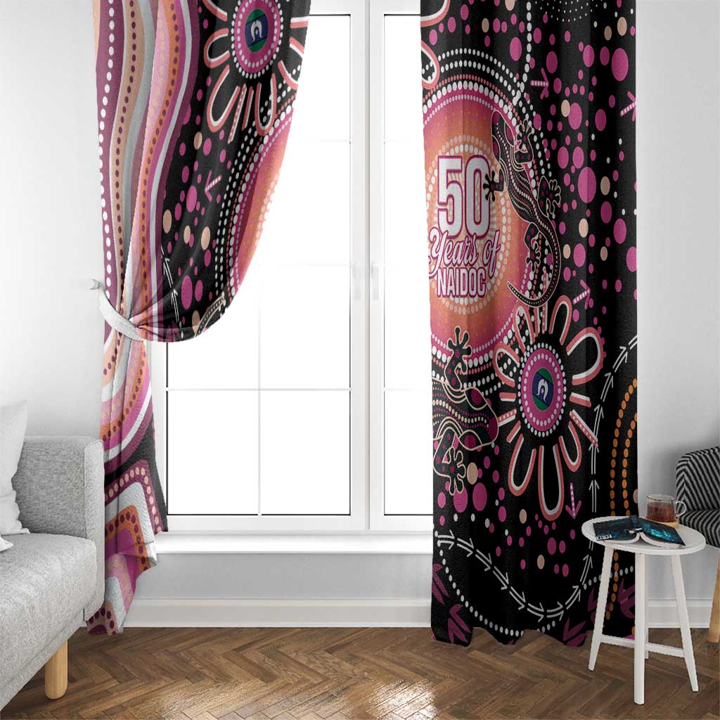Australia NAIDOC Week Window Curtain Happy 50th Anniversary Pink Version