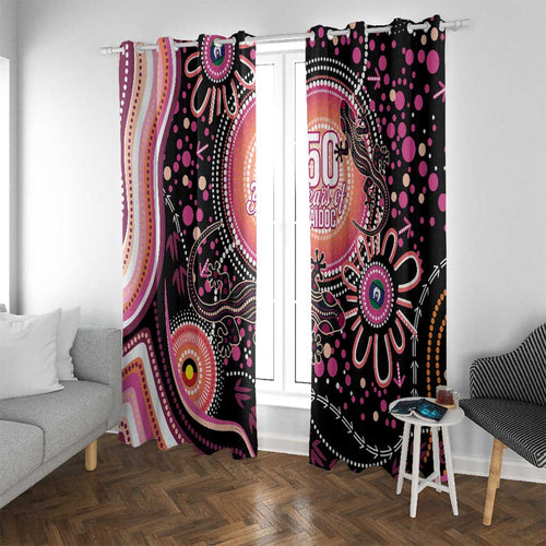 Australia NAIDOC Week Window Curtain Happy 50th Anniversary Pink Version