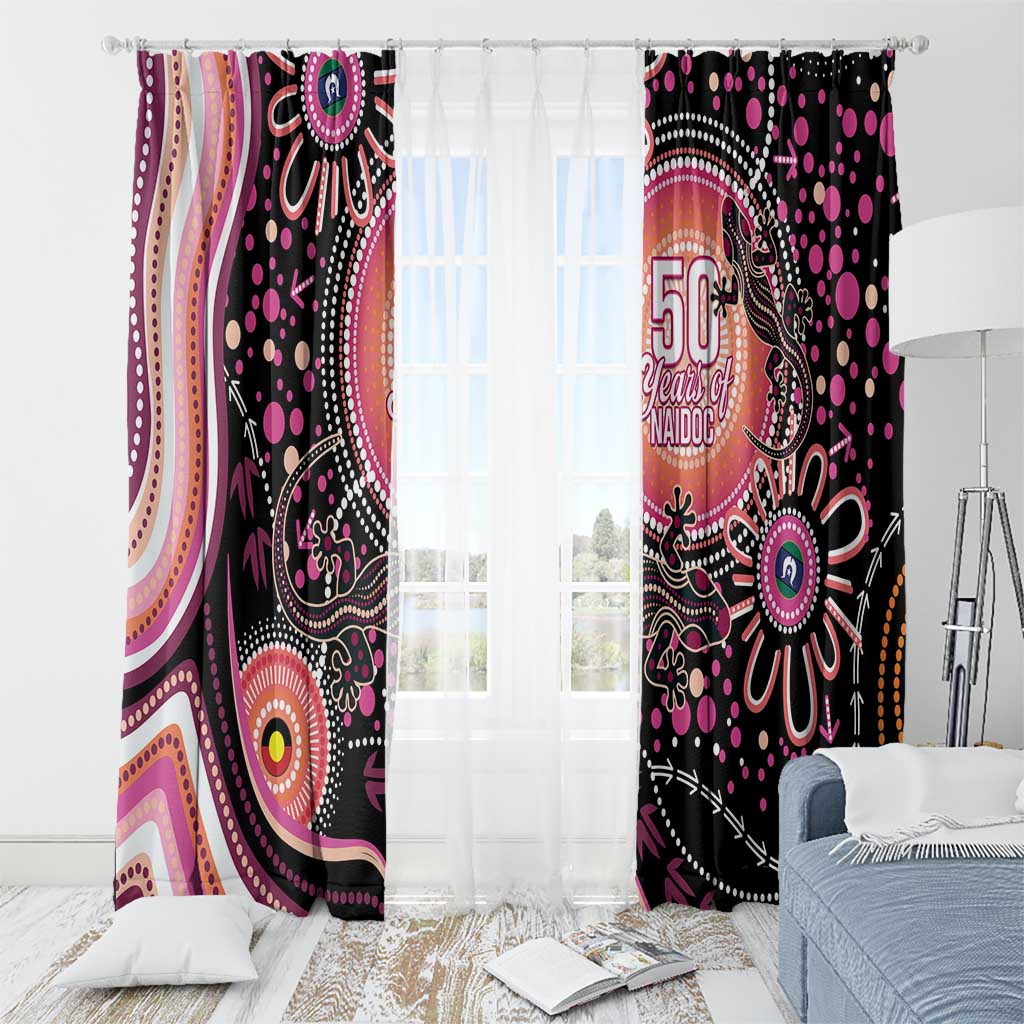 Australia NAIDOC Week Window Curtain Happy 50th Anniversary Pink Version