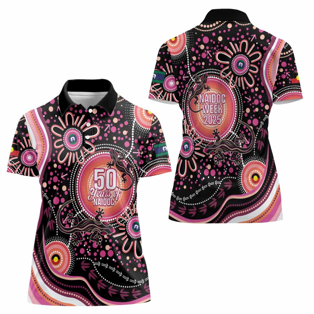 Australia NAIDOC Week Women Polo Shirt Happy 50th Anniversary Pink Version