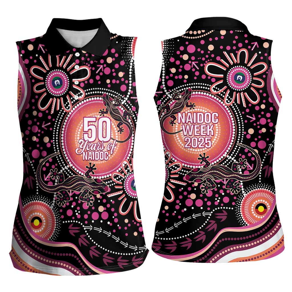 Australia NAIDOC Week Women Sleeveless Polo Shirt Happy 50th Anniversary Pink Version