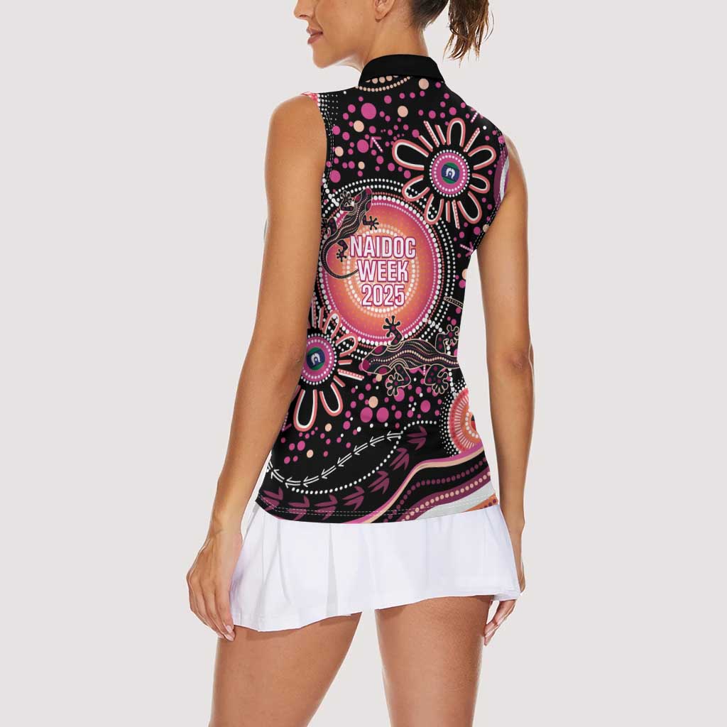 Australia NAIDOC Week Women Sleeveless Polo Shirt Happy 50th Anniversary Pink Version