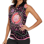 Australia NAIDOC Week Women Sleeveless Polo Shirt Happy 50th Anniversary Pink Version