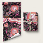 Australia NAIDOC Week Wrapping Paper Happy 50th Anniversary Pink Version - Aussie Hoodie