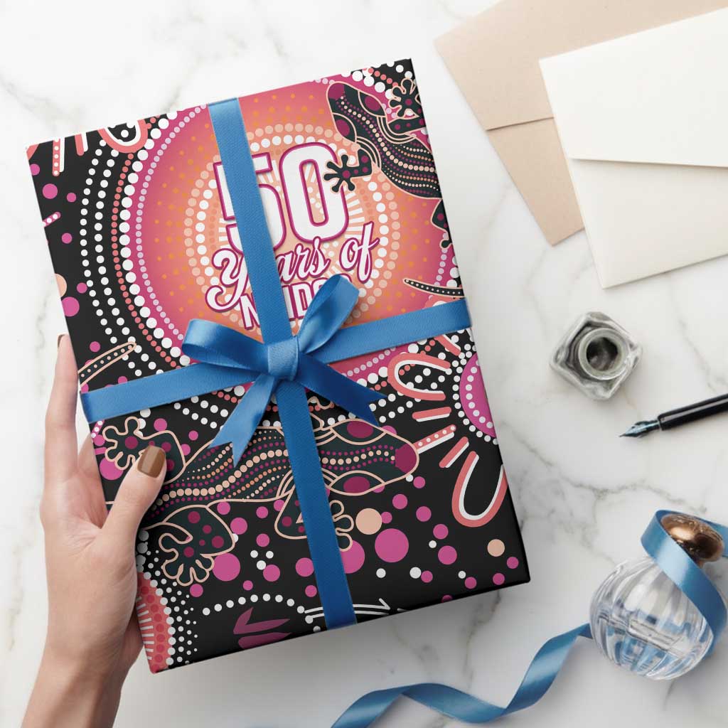 Australia NAIDOC Week Wrapping Paper Happy 50th Anniversary Pink Version - Aussie Hoodie