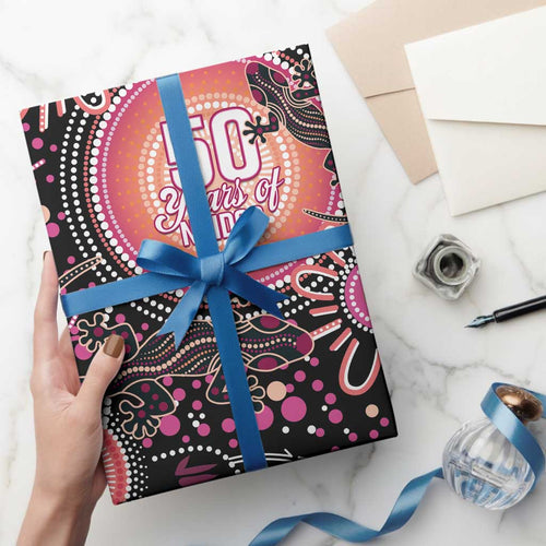 Australia NAIDOC Week Wrapping Paper Happy 50th Anniversary Pink Version - Aussie Hoodie