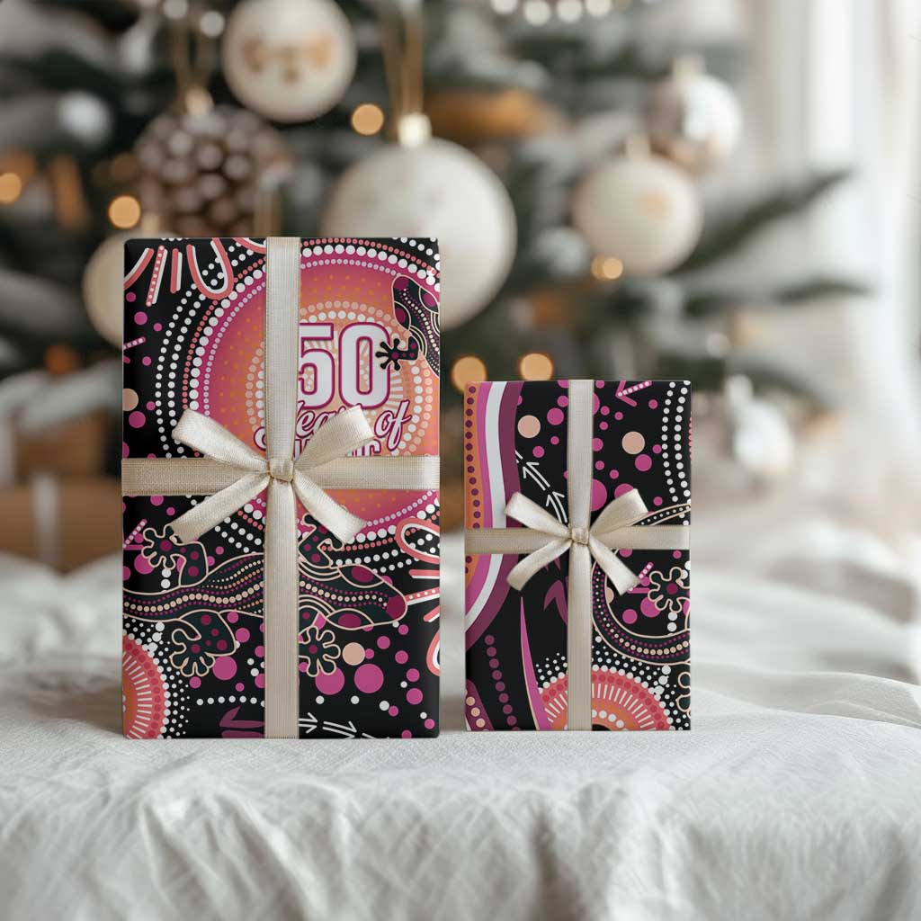 Australia NAIDOC Week Wrapping Paper Happy 50th Anniversary Pink Version - Aussie Hoodie