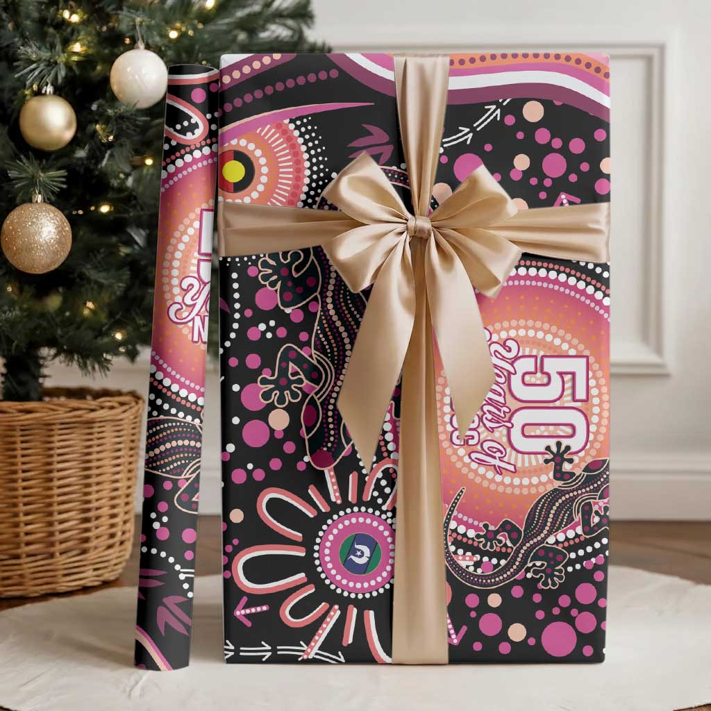 Australia NAIDOC Week Wrapping Paper Happy 50th Anniversary Pink Version - Aussie Hoodie