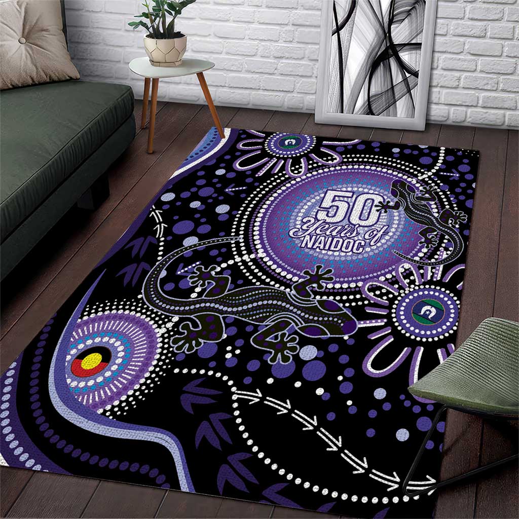 Australia NAIDOC Week Area Rug Happy 50th Anniversary Purple Version