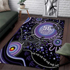 Australia NAIDOC Week Area Rug Happy 50th Anniversary Purple Version