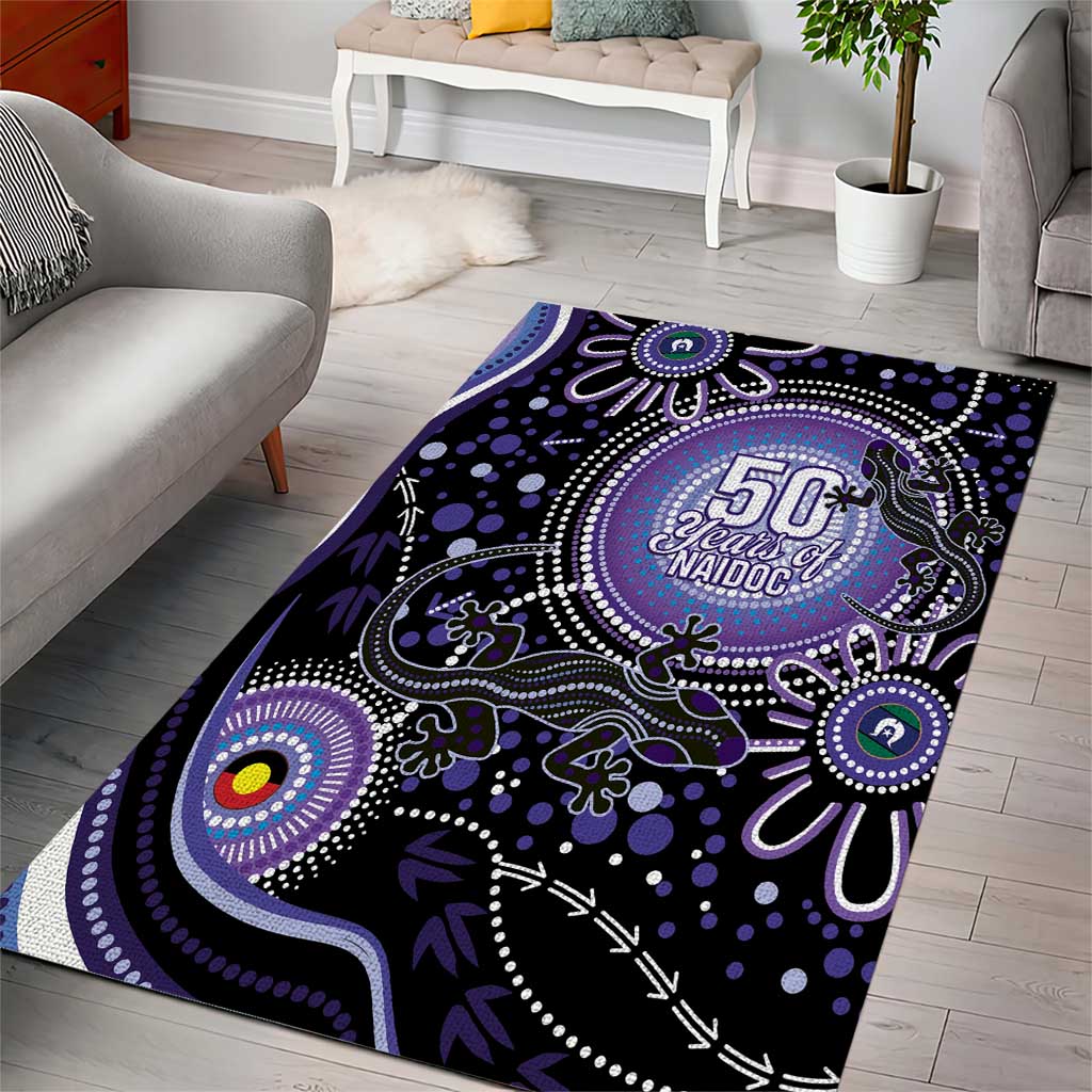 Australia NAIDOC Week Area Rug Happy 50th Anniversary Purple Version