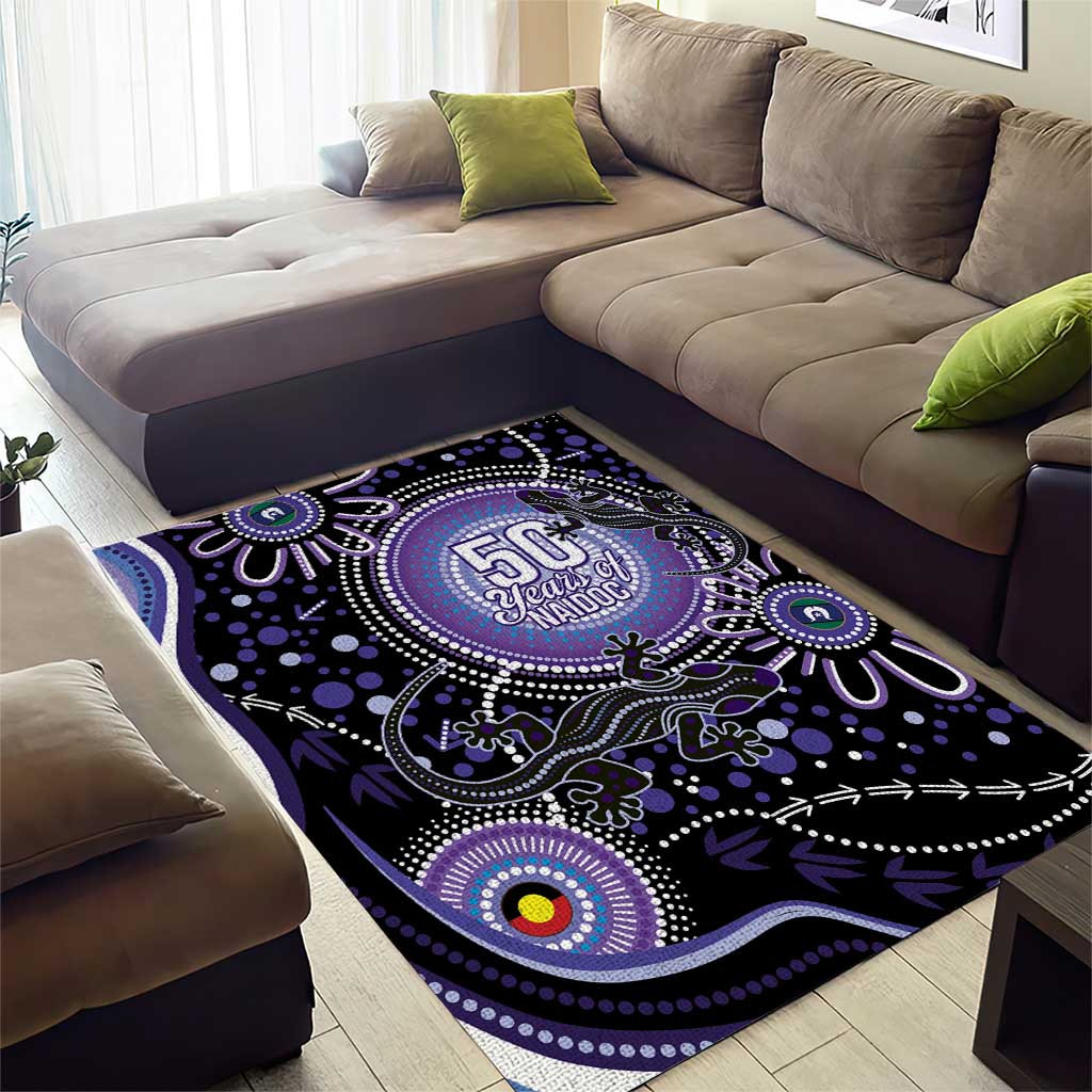 Australia NAIDOC Week Area Rug Happy 50th Anniversary Purple Version