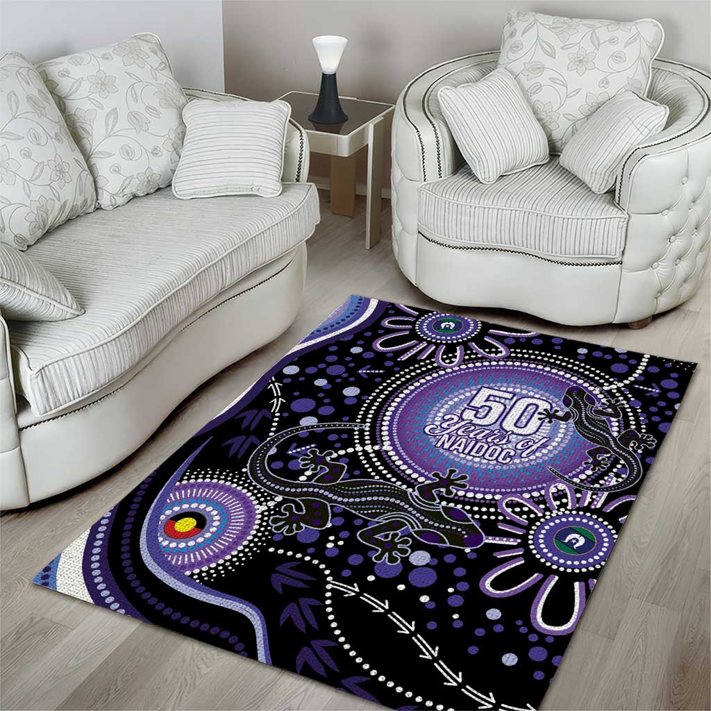 Australia NAIDOC Week Area Rug Happy 50th Anniversary Purple Version