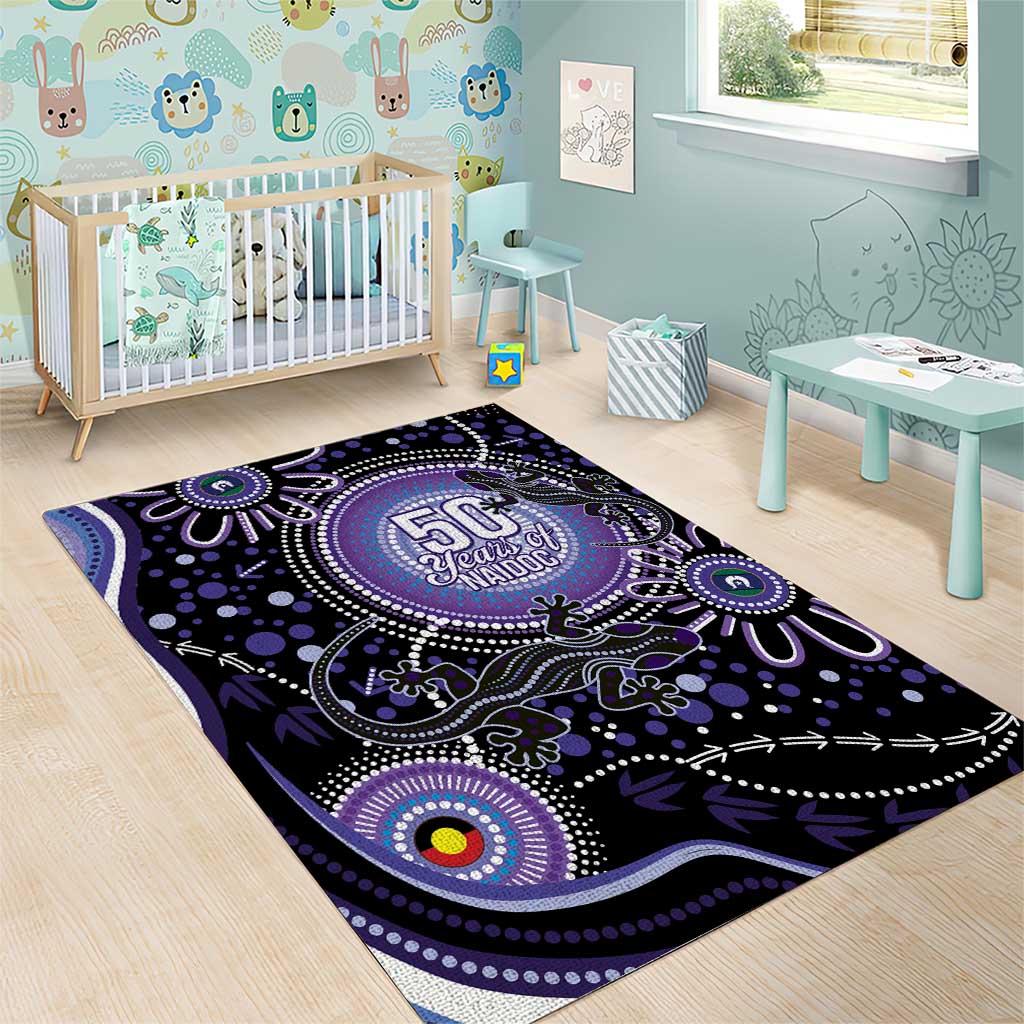 Australia NAIDOC Week Area Rug Happy 50th Anniversary Purple Version