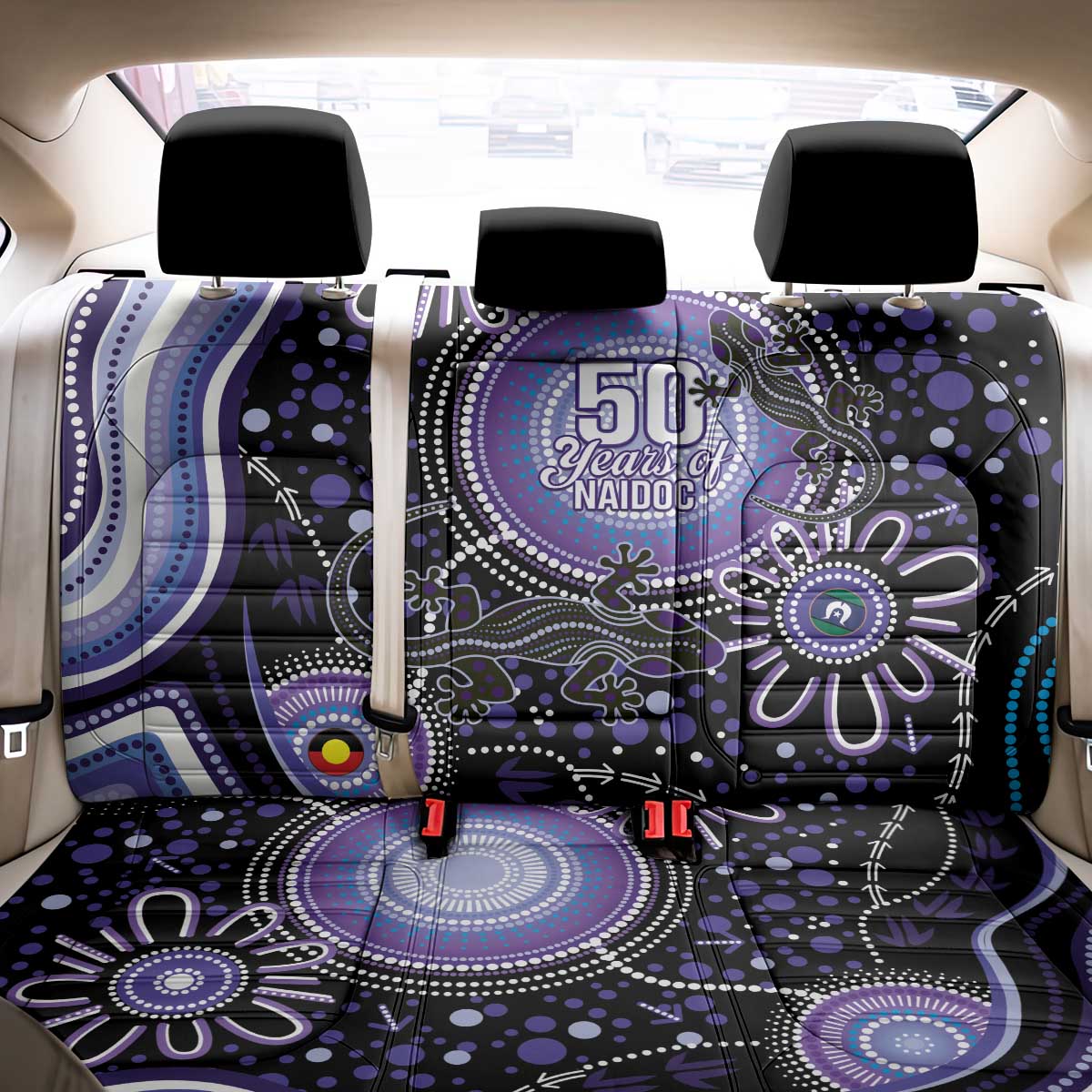 Australia NAIDOC Week Back Car Seat Cover Happy 50th Anniversary Purple Version