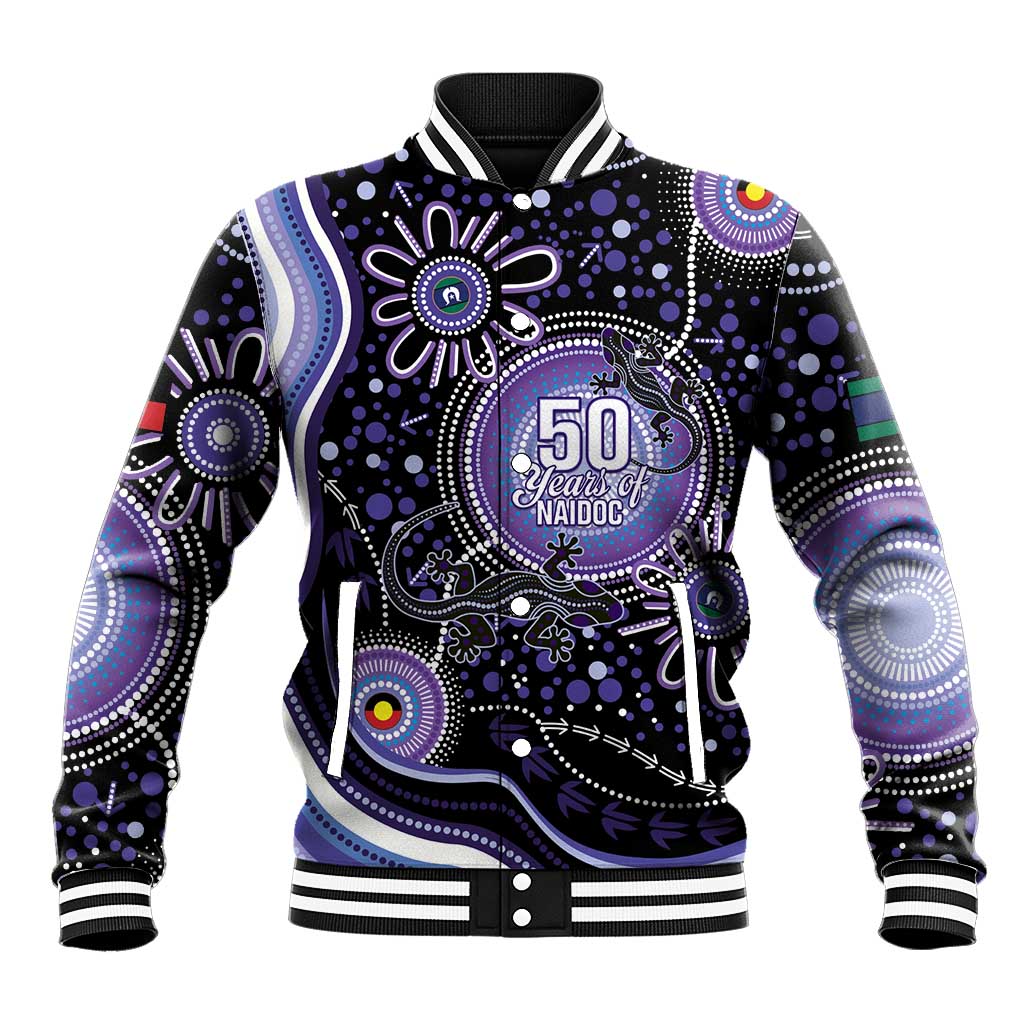 Australia NAIDOC Week Baseball Jacket Happy 50th Anniversary Purple Version